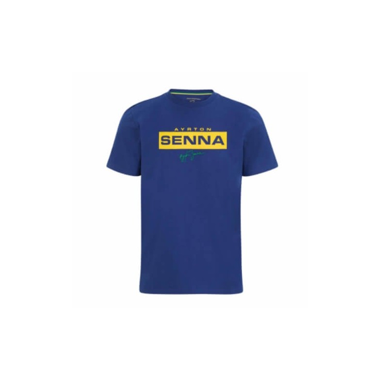 Camiseta logo Ayrton Senna azul