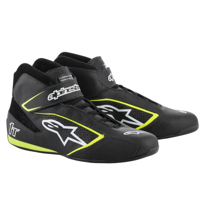 Alpinestars tech-1 t botas blk/wht/yel/fl