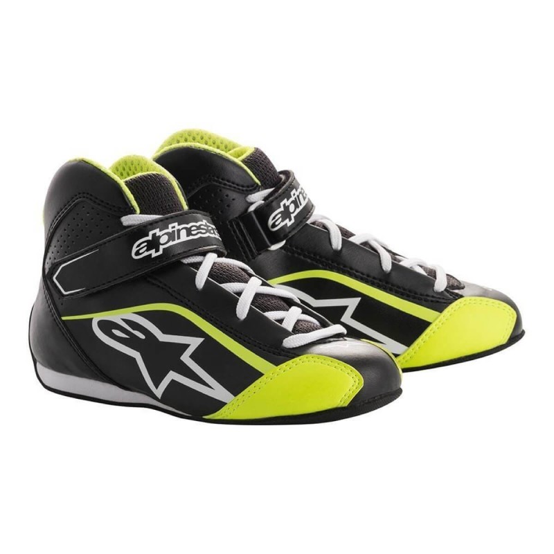 Alpinestars tech-1 k s. botas blk/wht/yel/fl