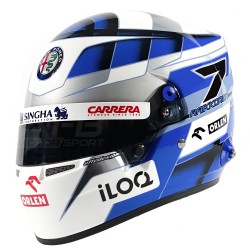 Kimi Raikkonen Mini Casque 2021 gp Abu Dhabi réplique du casque F1 de la dernière course. Bell échelle 1:2