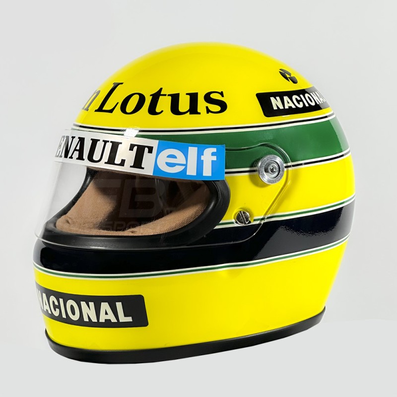 Mini Casque Ayrton Senna 1985 : Réplique à l'échelle 1/2 - AFB Motorsport