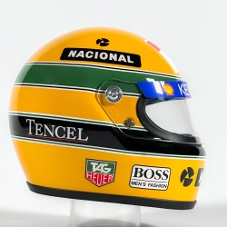 Mini casco Ayrton Senna replica casco F1 del 1993 scala 1:2