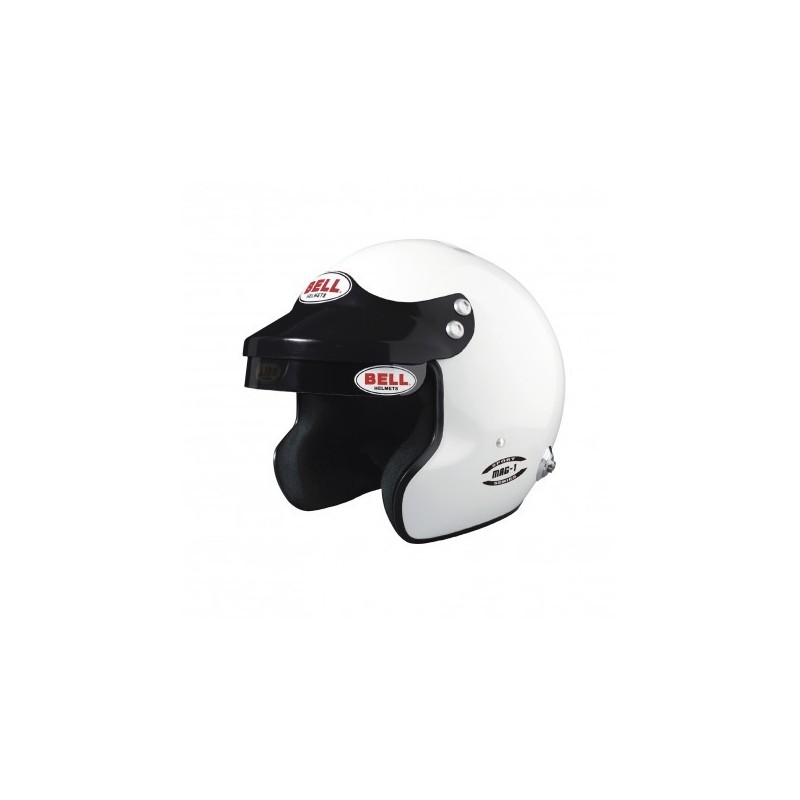 MAG-1 white (Hans) FIA 8859-2015 Bell helmet