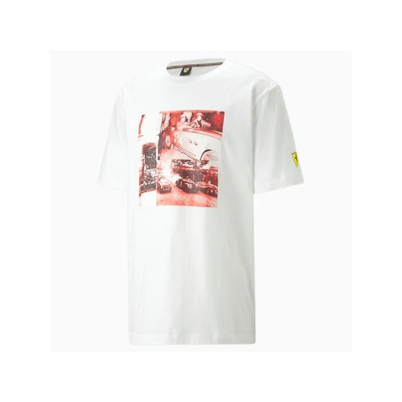 Camiseta Ferrari Race Road Trip para hombre blanca