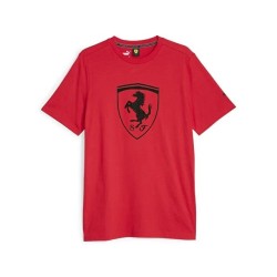 Camiseta Ferrari Race Big Shield para hombre tonal roja