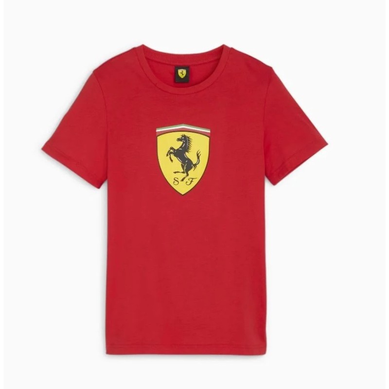 Camiseta Puma Ferrari Big Shield para niños roja