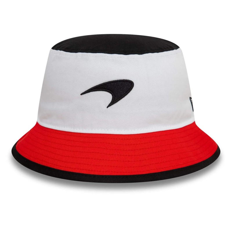 Sombrero McLaren racing Monaco cónico blanco y rojo