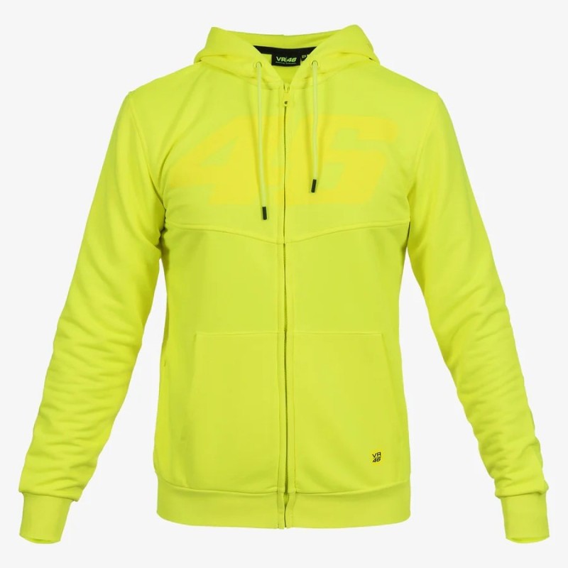 VR46 core hombre con cremallera completa sudadera con capucha fluor