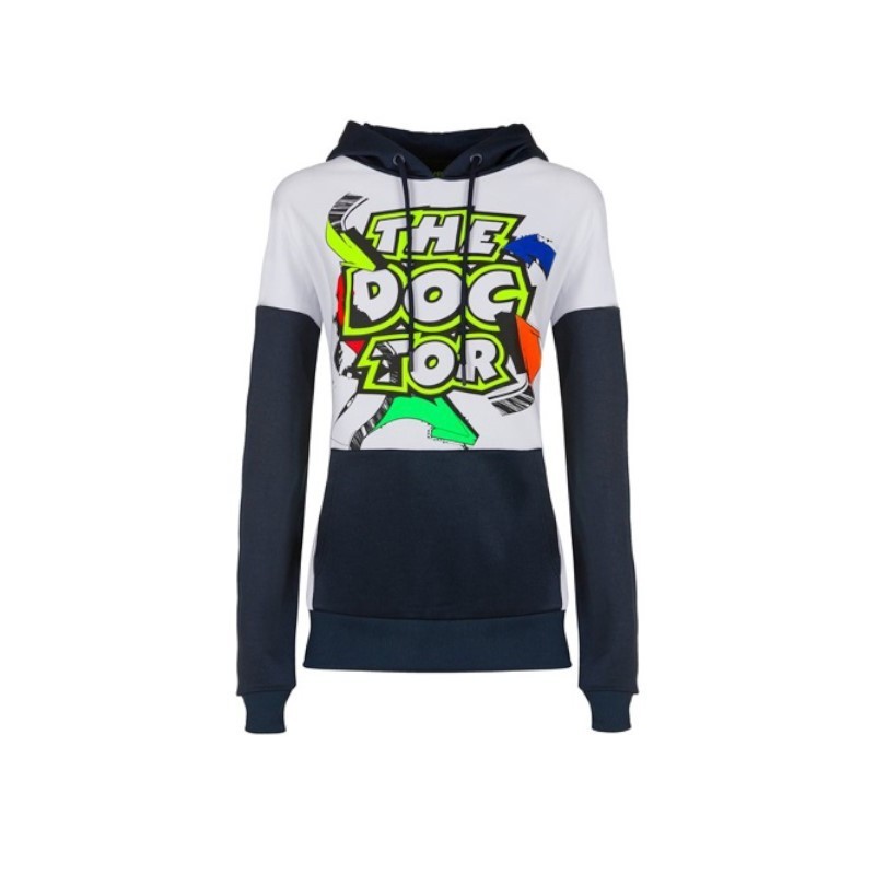 VR46 mujer street art sudadera con capucha blanca