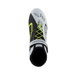 TECH-1 KX V3 botas FIA negro blanco amarillo flúor