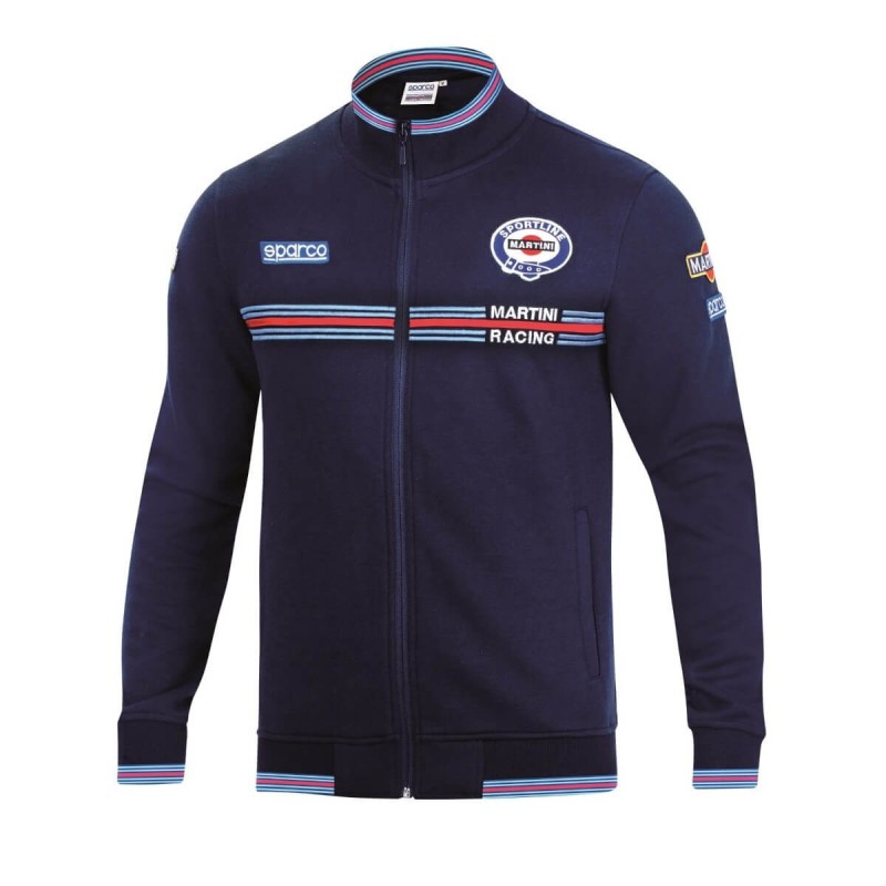 Sudadera con cremallera completa Martini Racing Sparco azul marino