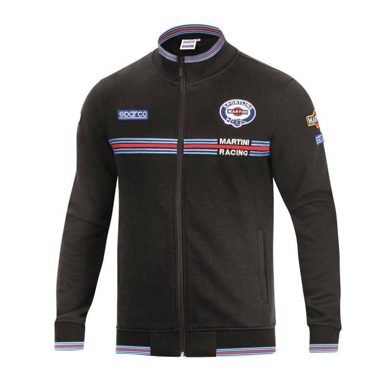 Sudadera con cremallera completa Martini Racing Sparco color negro