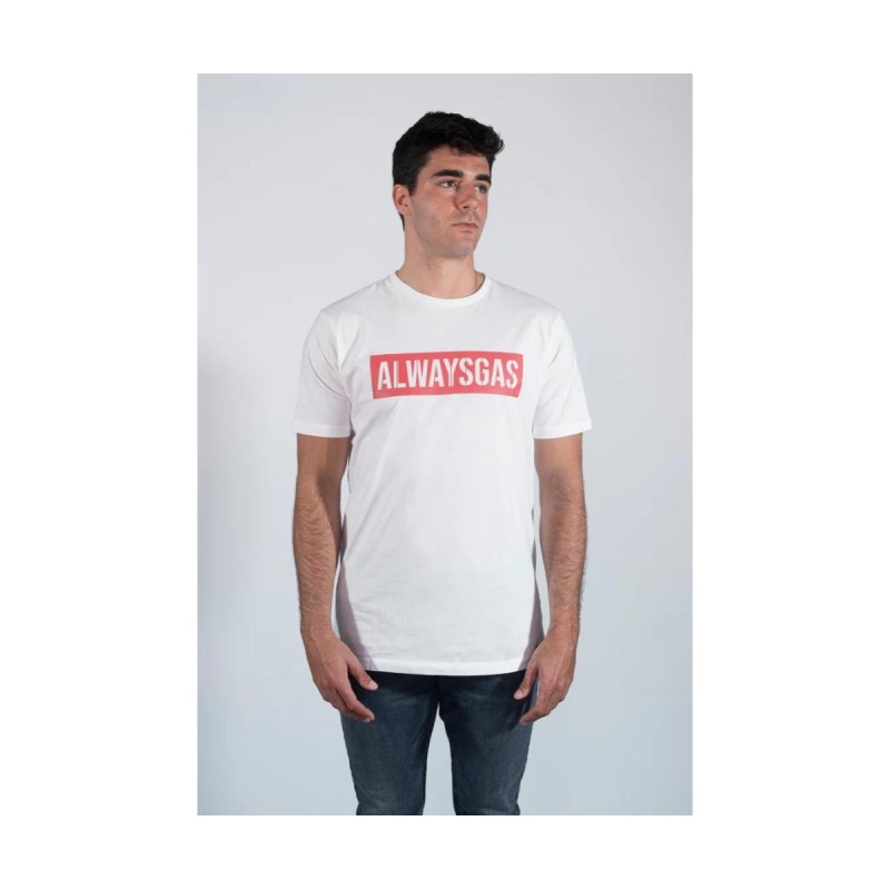 Camiseta AlwaysGas en Blanco y Rojo