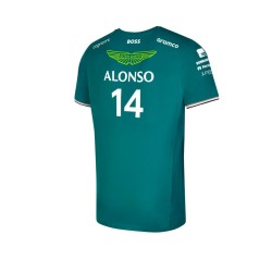 Camiseta de Fernando Alonso del equipo Aston Martin de Fórmula 1 en color verde