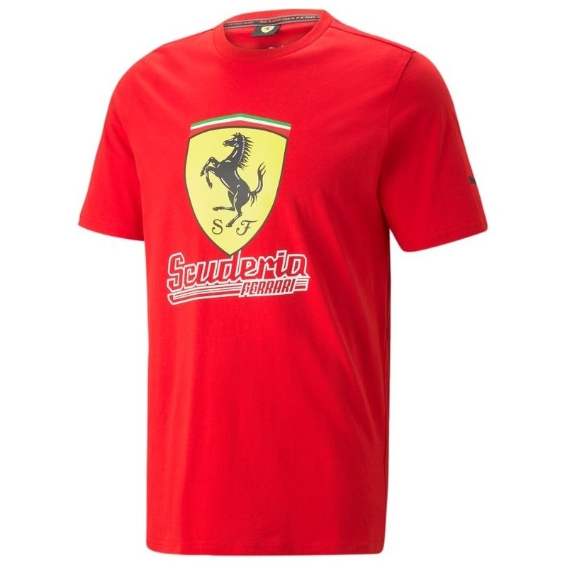 Camiseta Ferrari Race Big Shield para hombre Heritage roja