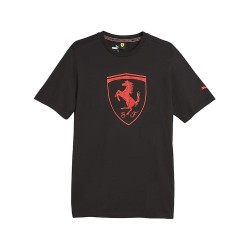 Camiseta Ferrari Race Big Shield para hombre tonal negra