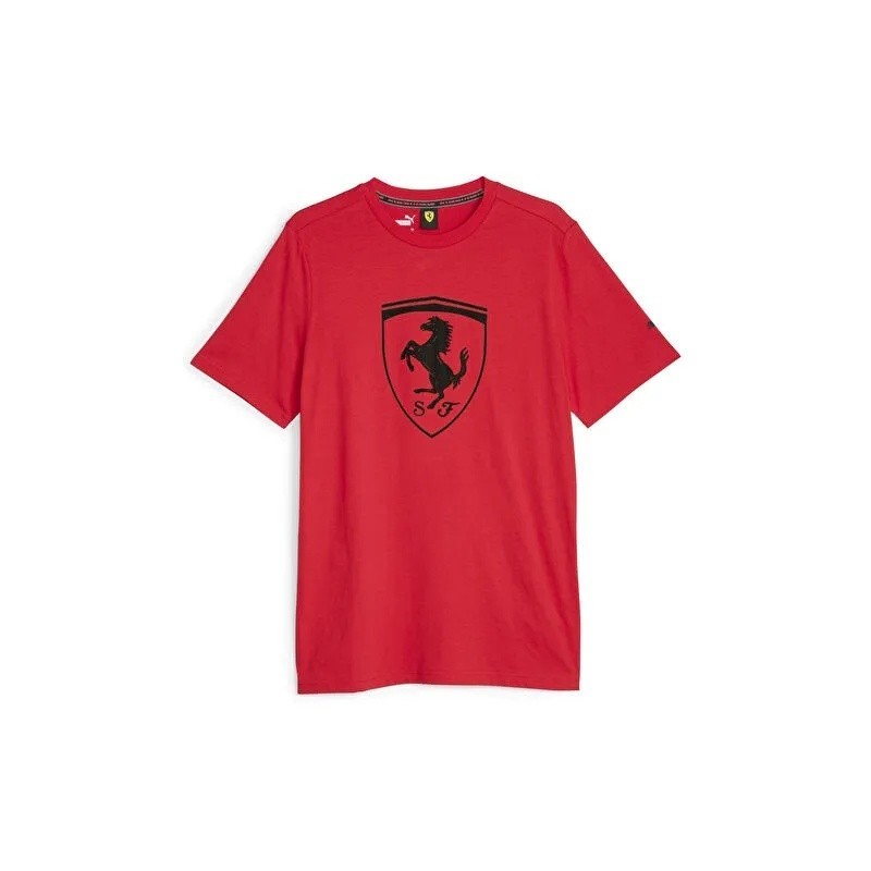 Camiseta Ferrari Race Big Shield para hombre tonal roja