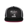 Gorra con visera plana del equipo Alfa Romeo Racing en negro con costura en blanco