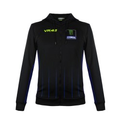 VR46 yamaha sudadera con capucha y cremallera completa para hombre en color negro