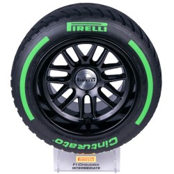 Pirelli Pole Position tire 1:2 scale - Medium rain - Green