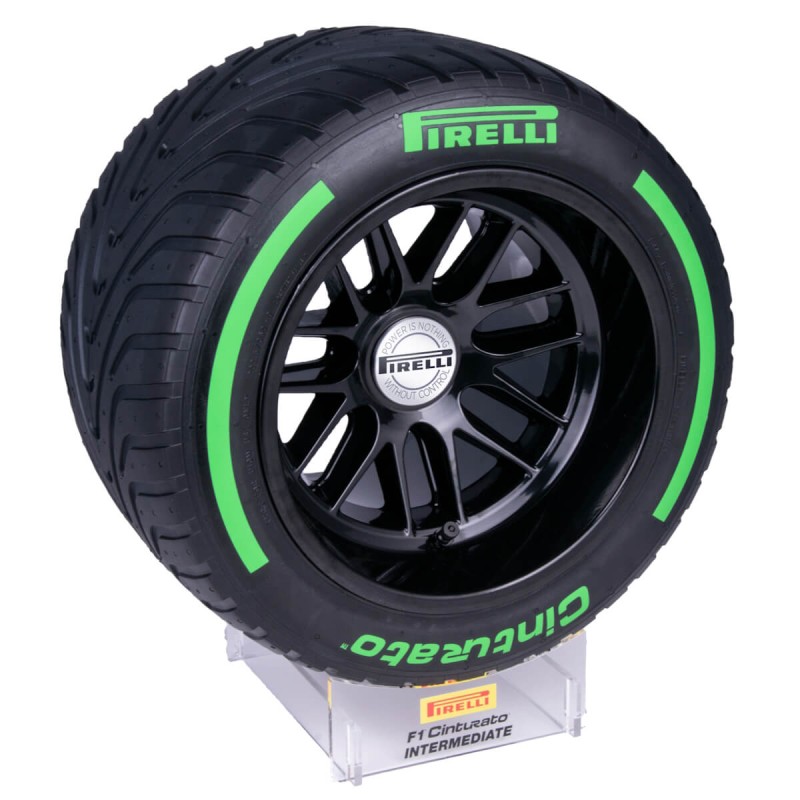 Pirelli Pole Position tire 1:2 scale - Medium rain - Green