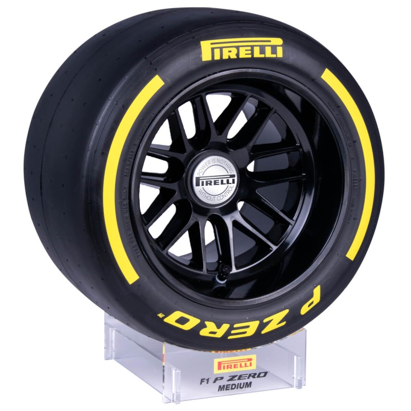 Pneu Pirelli Pole Position escala 1:2 - Amarelo - Intermediário