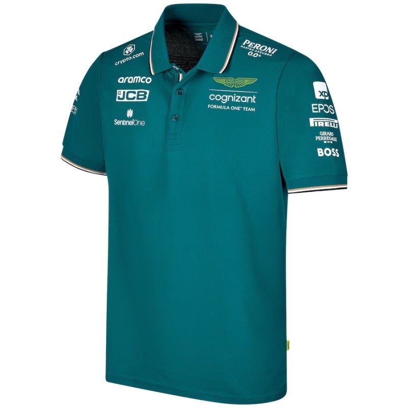 Polo del equipo Aston Martin de Fórmula 1 en color verde Polo del equipo Aston Martin de Fórmula 1 en color verde
