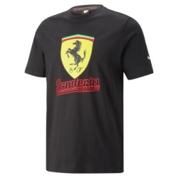 Camiseta Ferrari Race Big Shield para hombre Heritage negra