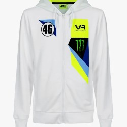 VR46 abu dhabi hombre fullcremallera sudadera con capucha blanca