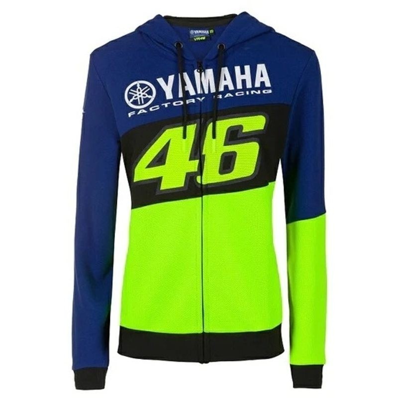 VR46 yamaha sudadera con capucha para mujer en color azul VR46 yamaha sudadera con capucha para mujer en color azul