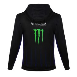 VR46 yamaha sudadera con capucha y cremallera completa para hombre en color negro