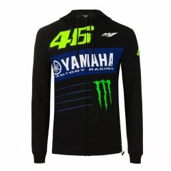 VR46 sudadera con cremallera completa y capucha para hombre en color negro