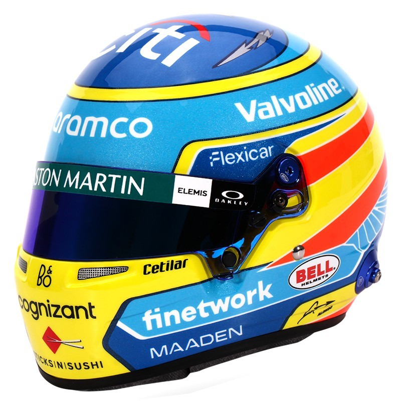 Fernando Alonso 2025 Mini Helmet Bell escala 1:2