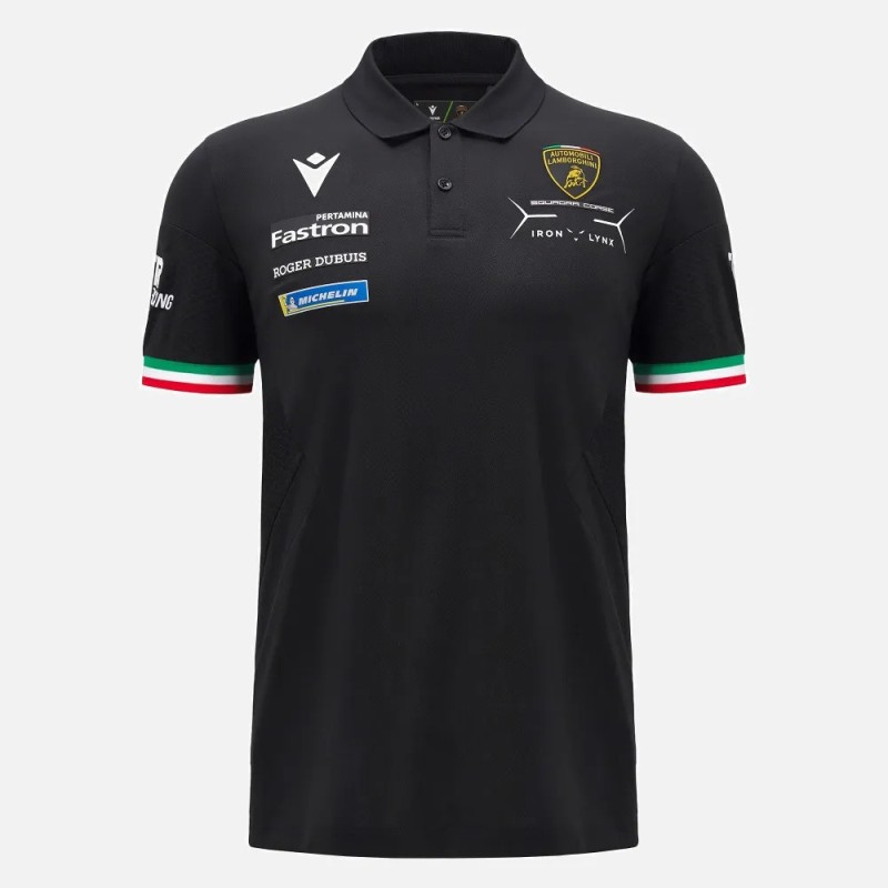 Automobili Lamborghini Squadra Corse Polo Negro Para Hombre