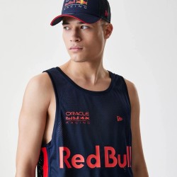 Camiseta sin mangas de malla de baloncesto RBR NEWERA para hombre en azul noche