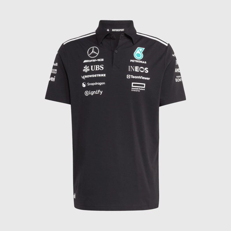 Mercedes-amg f1 adidas 2025 team polo black