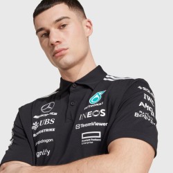 Mercedes-amg f1 adidas 2025 team polo black