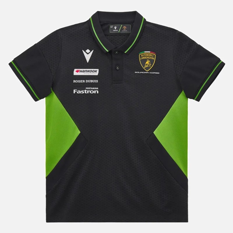Polo negro para niño Lamborghini Squadra Corse