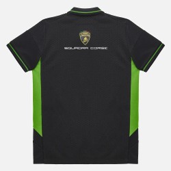 Polo negro para niño Lamborghini Squadra Corse