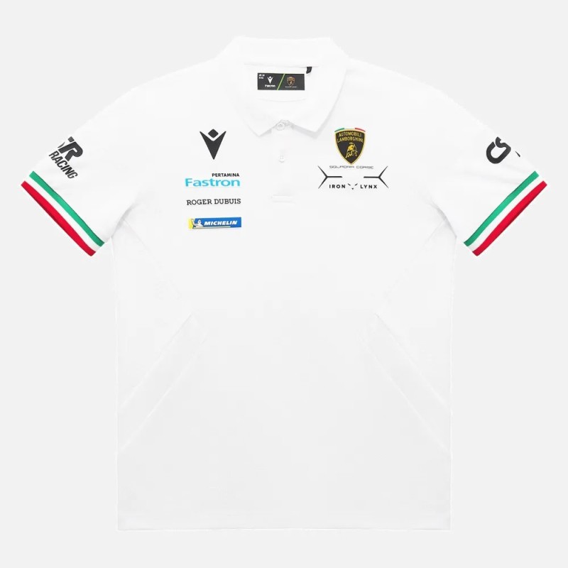 Polo blanco para niño Lamborghini Squadra Corse Polo blanco para niño Lamborghini Squadra Corse