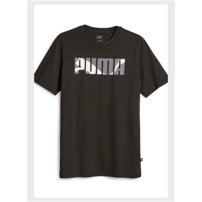 Camiseta Palabras Gráficas Puma Hombre Negro