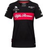 Equipo de Carreras de Mujeres Alfa Romeo Camiseta Negra/ Roja