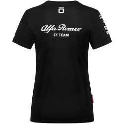Equipo de Carreras de Mujeres Alfa Romeo Camiseta Negra/ Roja
