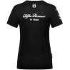 Equipo de Carreras de Mujeres Alfa Romeo Camiseta Negra/ Roja