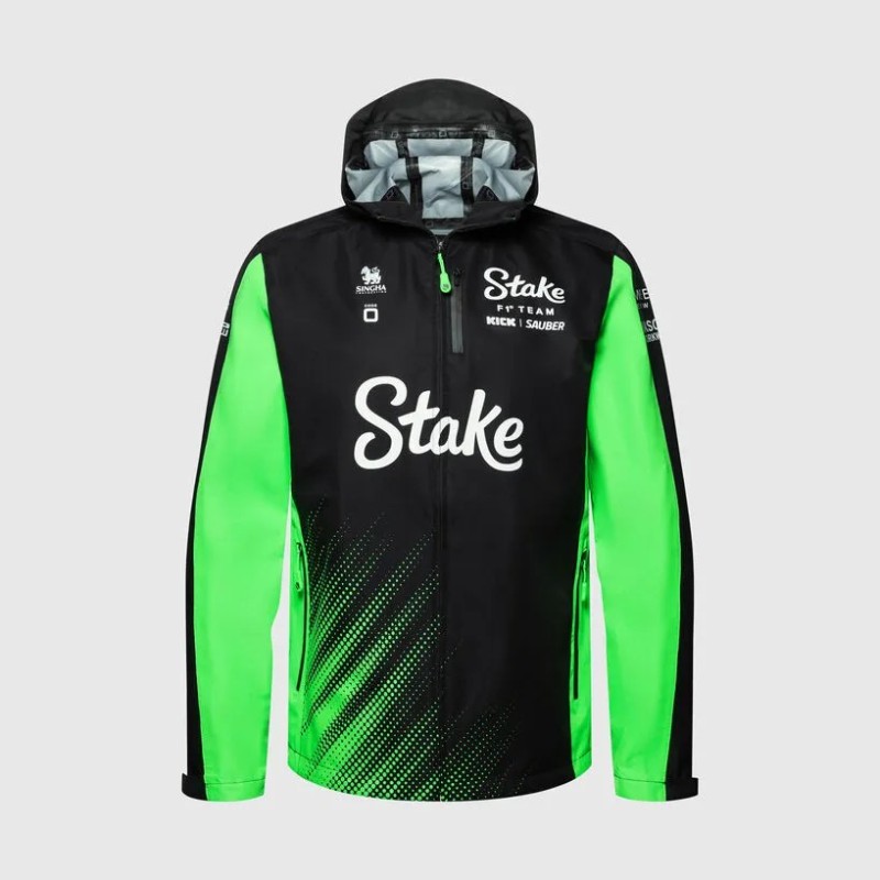 Equipo Stake F1 Chaqueta de Lluvia Hombre Negra/Verde Equipo Stake F1 Chaqueta de Lluvia Hombre Negra/Verde