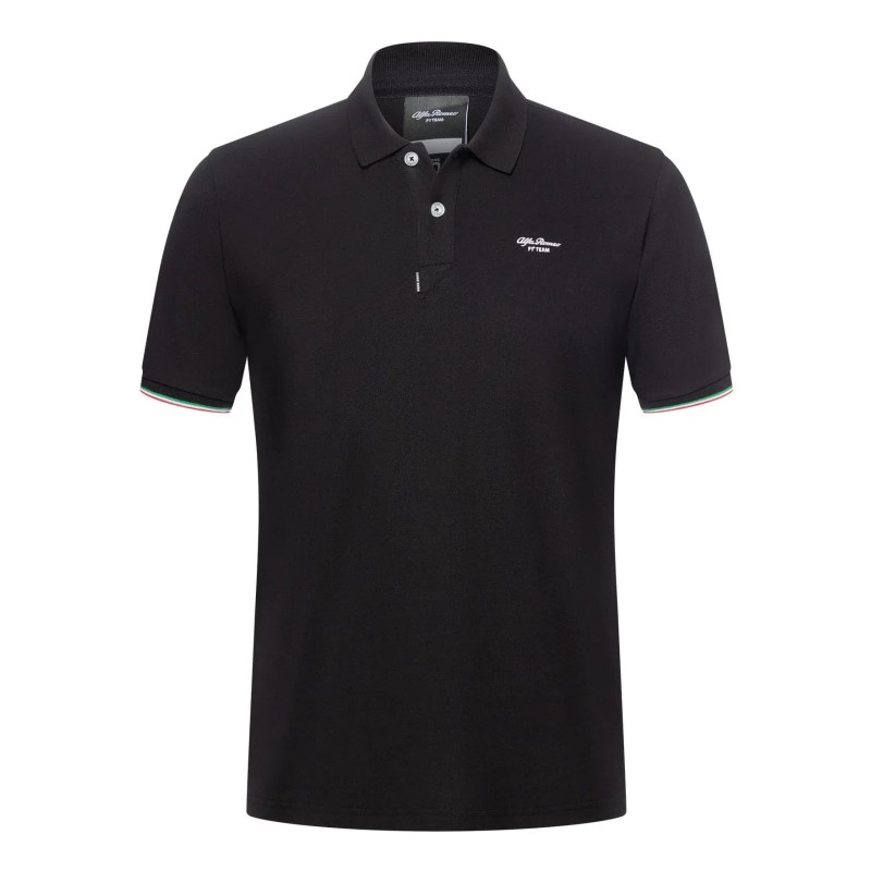 Alfa Romeo Racing F1 Small Logo Pique Polo Shirt - Black