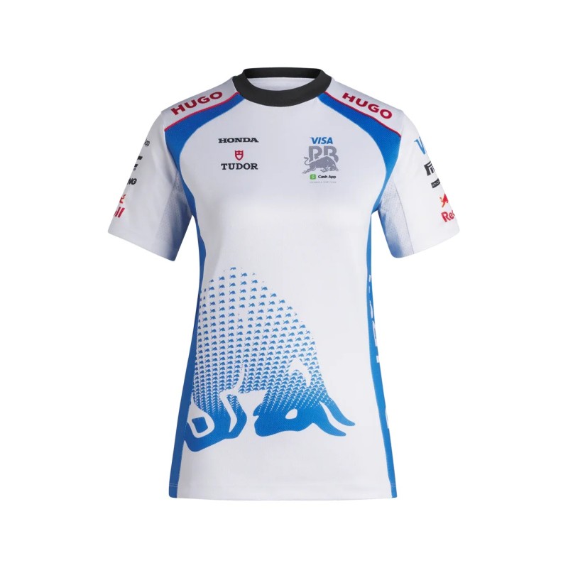 Visa Cash App RB F1 2025 Camiseta Mujer Blanca Visa Cash App RB F1 2025 Camiseta Mujer Blanca