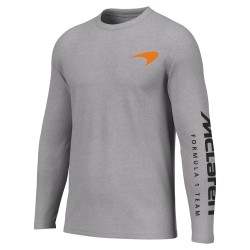 McLaren Mens Car Outlined LS Tee Heather Grey