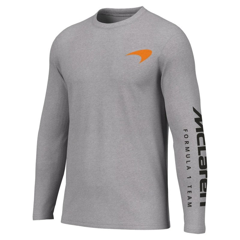 McLaren Mens Car Outlined LS Tee Heather Grey