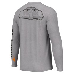 McLaren Mens Car Outlined LS Tee Heather Grey